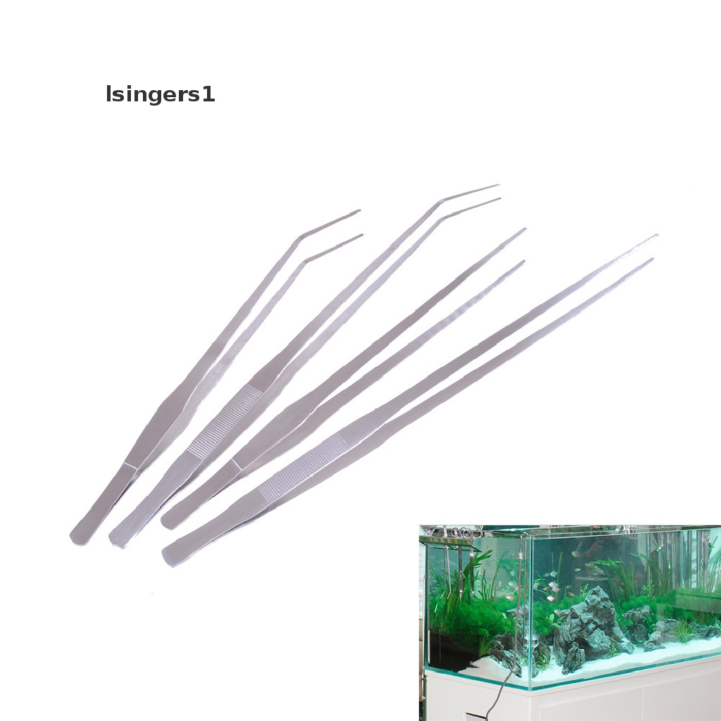 (lsingers1) Pinset Panjang 38 / 48cm Bahan Stainless Steel Untuk Tanaman Air Akuarium