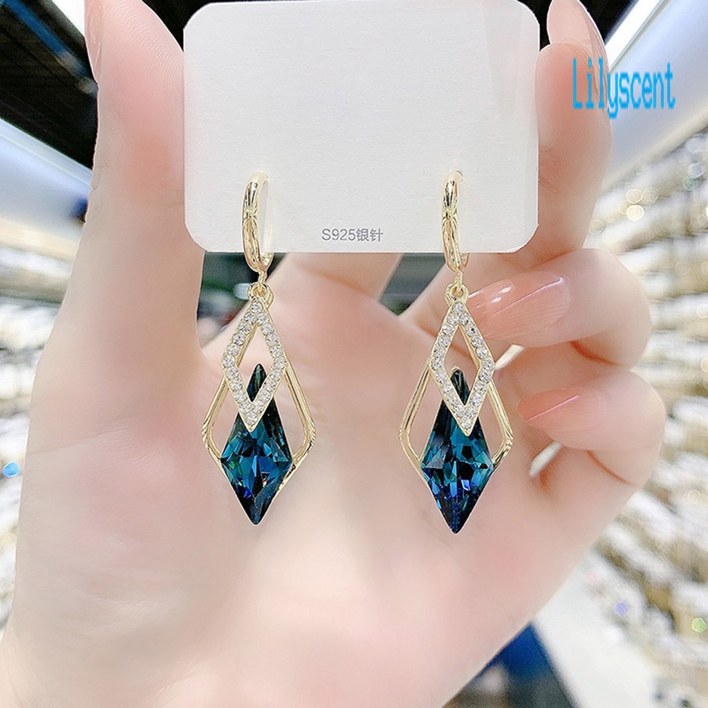 Ls Anting Tusuk Gantung Bentuk Geometri Bahan Alloy Anti Oksidasi Untuk Wanita