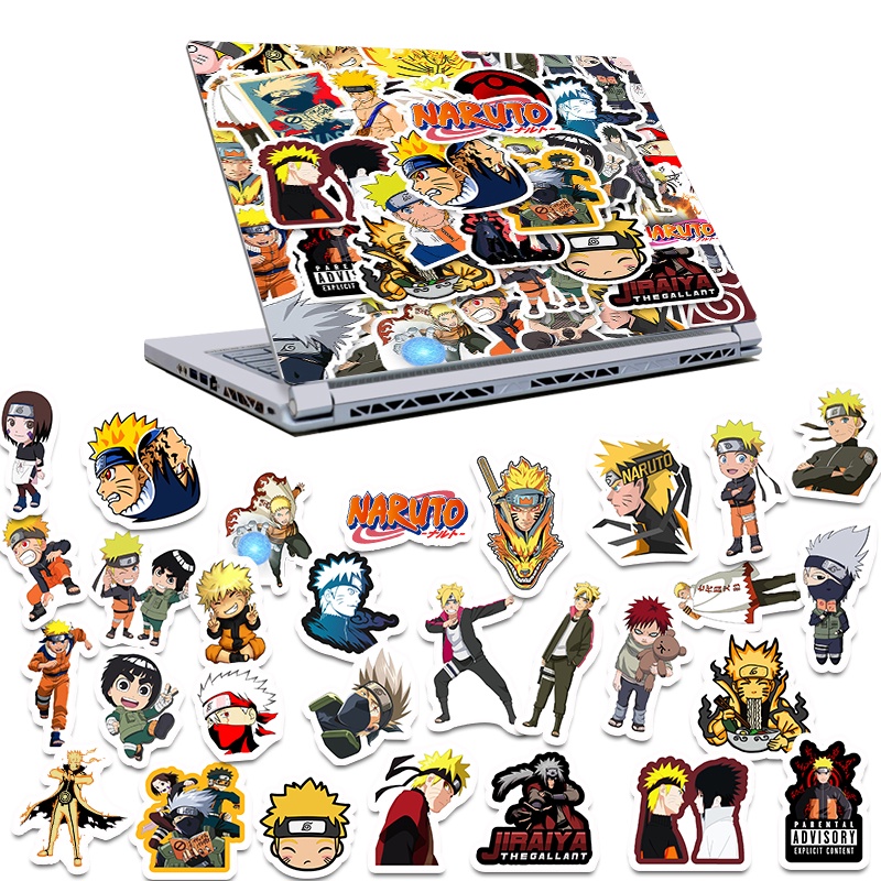 50pcs Cartoon Anime Naruto Handbook Stickers Luggage Laptop Waterproof Stickers