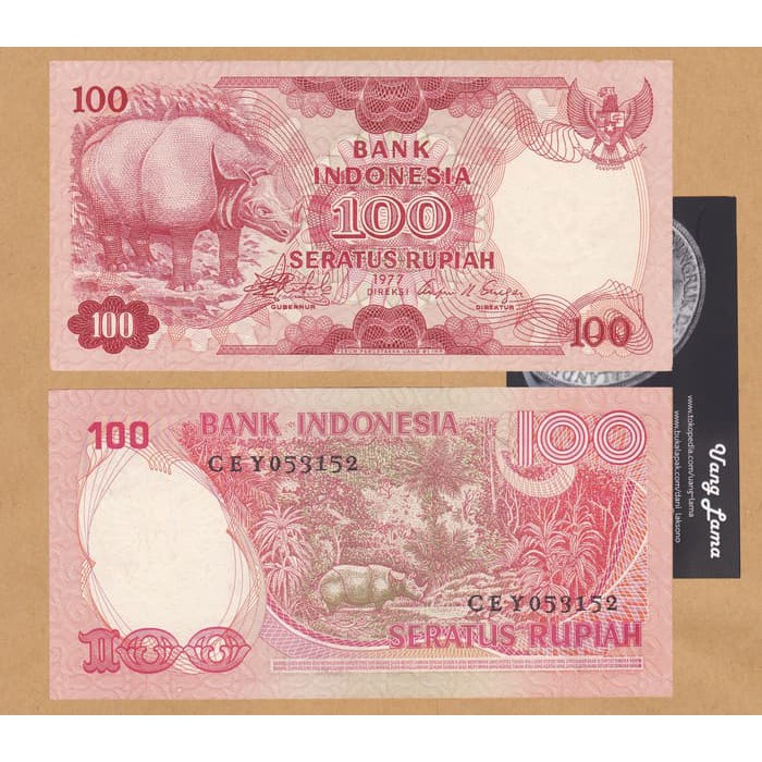 PREMIUM QUALITY Uang Kuno Uang Lama Uang Mahar 100 Rupiah Badak 1977