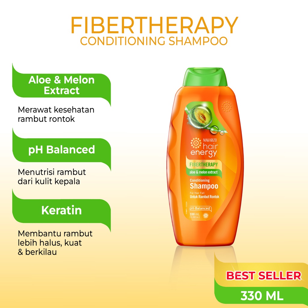Makarizo Hair Energy Fibertherapy  Conditioning Shampoo Aloe & Melon 330 mL / Shampo Kondisioner-1