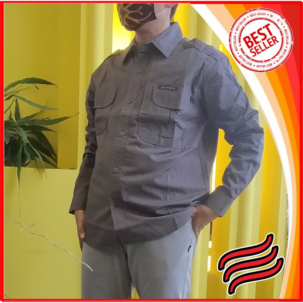 Kemeja PDL Panjang Ripstop Katun Snepring - Kemeja Gunung Panjang Ripstop Katun Snepring - Kemeja La