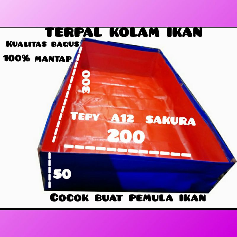 TERPAL KOLAM IKAN  ukuran 300x200x50
