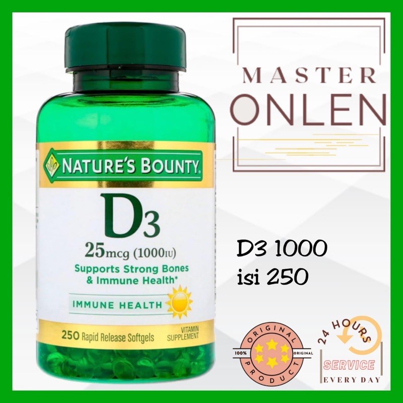 Nature's Bounty Vitamin D3 1000 iu 250 SG Nature bounty D3 1000iu Usa