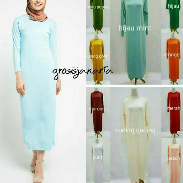 Terkini 96CRA Se-olshop Gamis Manset Dalaman Kaftan / Inner Brukat Kebaya / Spandek Polos Fit XXL