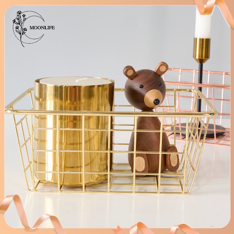 MOONLIFE Keranjang penyimpanan/penyimpanan besi/kotak penyimpanan