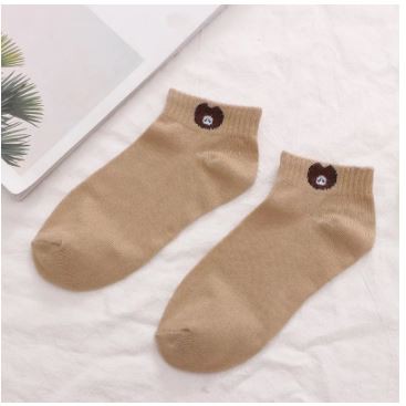 FAYES Kaos Kaki Line Brown / Kaos Kaki Ankle Cute / Kaos Kaki Sepatu Import U16-LINE BROWN CREAM