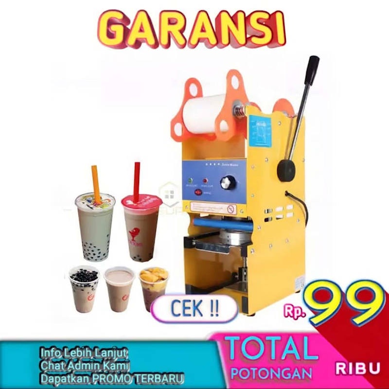Cup Sealer Mesin Pres Perekat Tutup Gelas Plastik Press Penutup Minuman Teh Jus