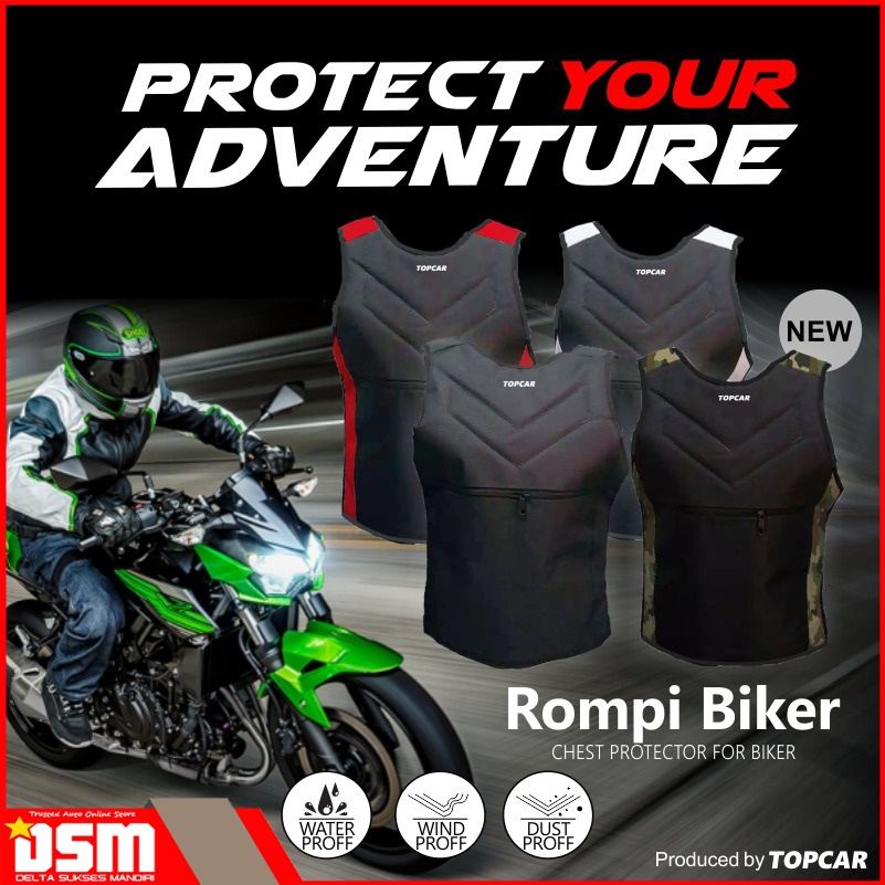 Rompi Motor Pelindung Dada Depan / Rompi Biker Anti Angin / DSM