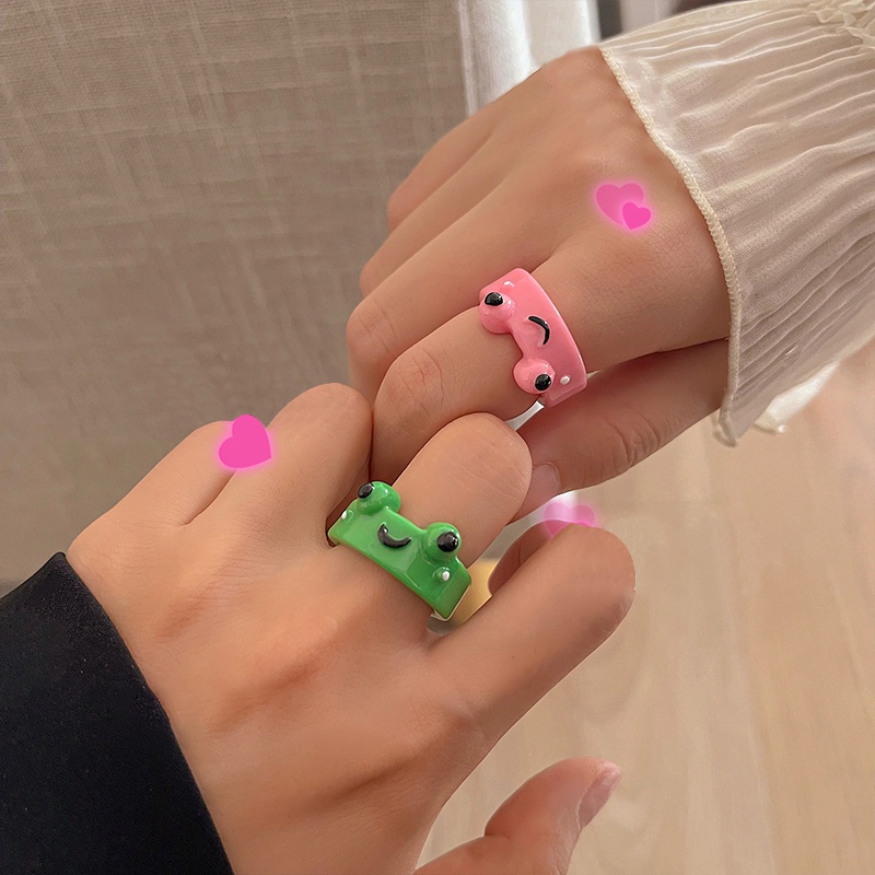 Cincin Desain Animasi Katak Untuk Wanita