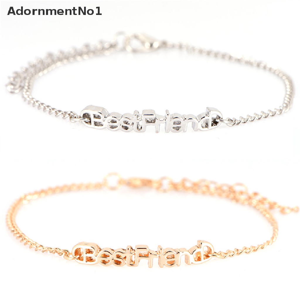 (AdornmentNo1) Gelang Tangan / Kaki Rantai Motif Tulisan Best Friend Untuk Perhiasan Wanita / Hadiah