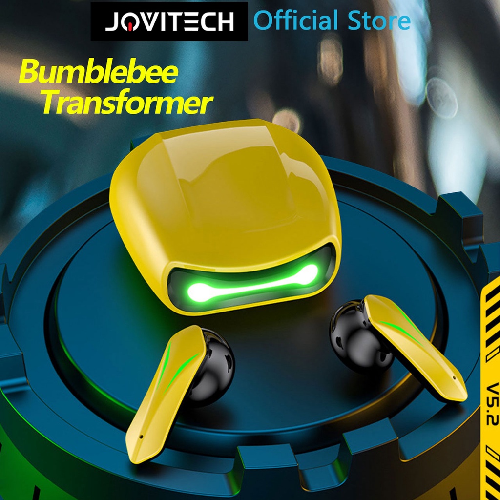 【COD】Jovitech Wireless Headset Bluetooth 5.2 Earbuds HiFi Stereo Handsfree bumblebees TWS Earphone HIFI Stereo - T12