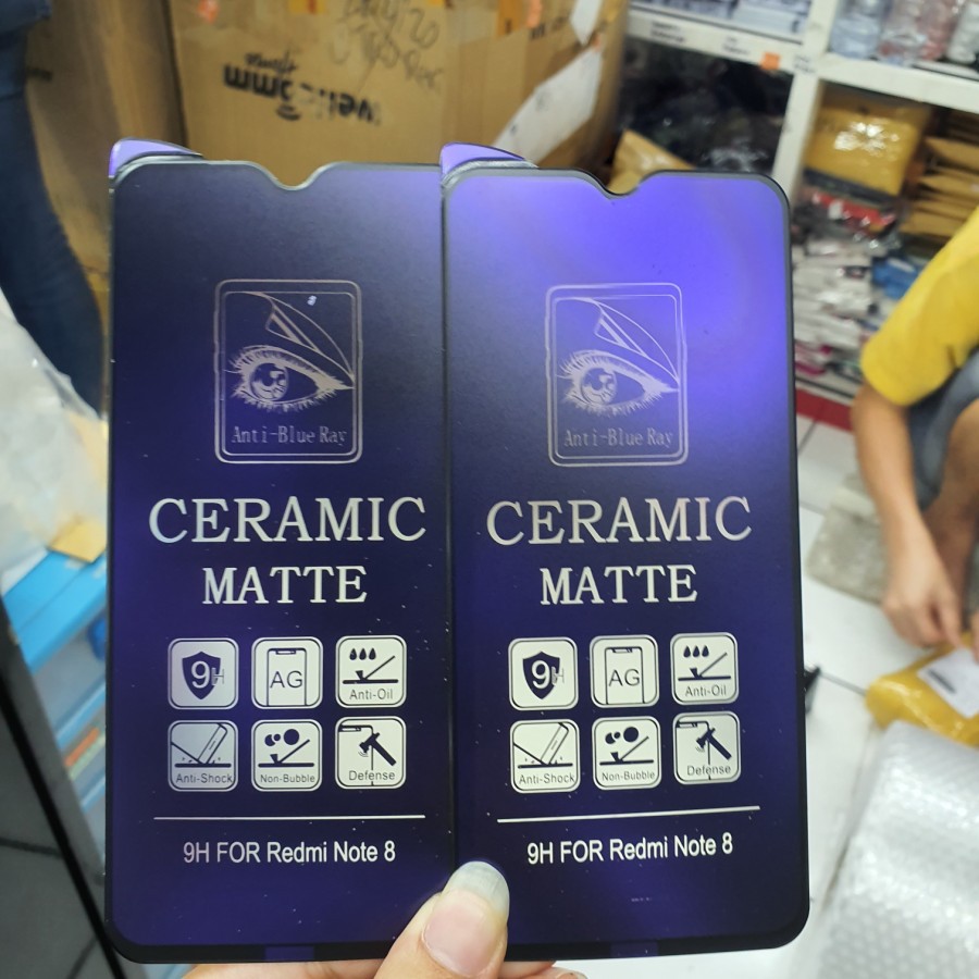 XIAOMI REDMI NOTE 8  8 PRO Ceramic Matte Blue Ray Screen Guard Anti Radiasi Full Cover