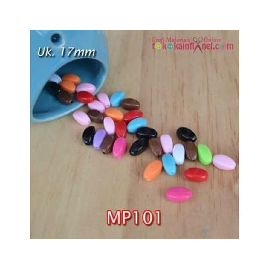 

ONSALE MP101 Mote Plastik Oval Lengkung warna campur 1 bungkus isi 3 lusin TERLARIS