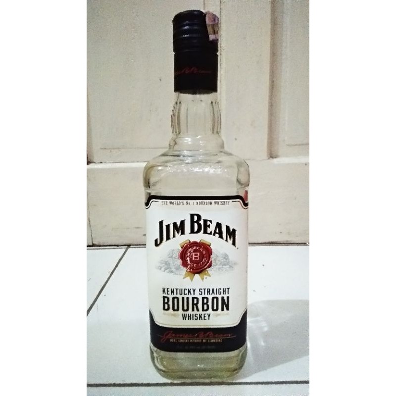 Jual Botol Bekas Jim Beam White Lable - Bourbon Whiskey.