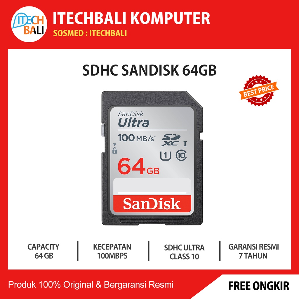 SDHC SANDISK 64Gb 100Mbps | SanDisk Ultra SDHC Original