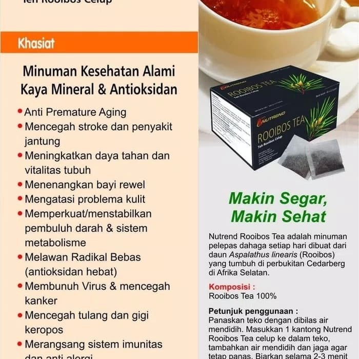 

teh-daun- nutrend rooibos tea teh celup herbal 40 kantong roibos -daun-teh.