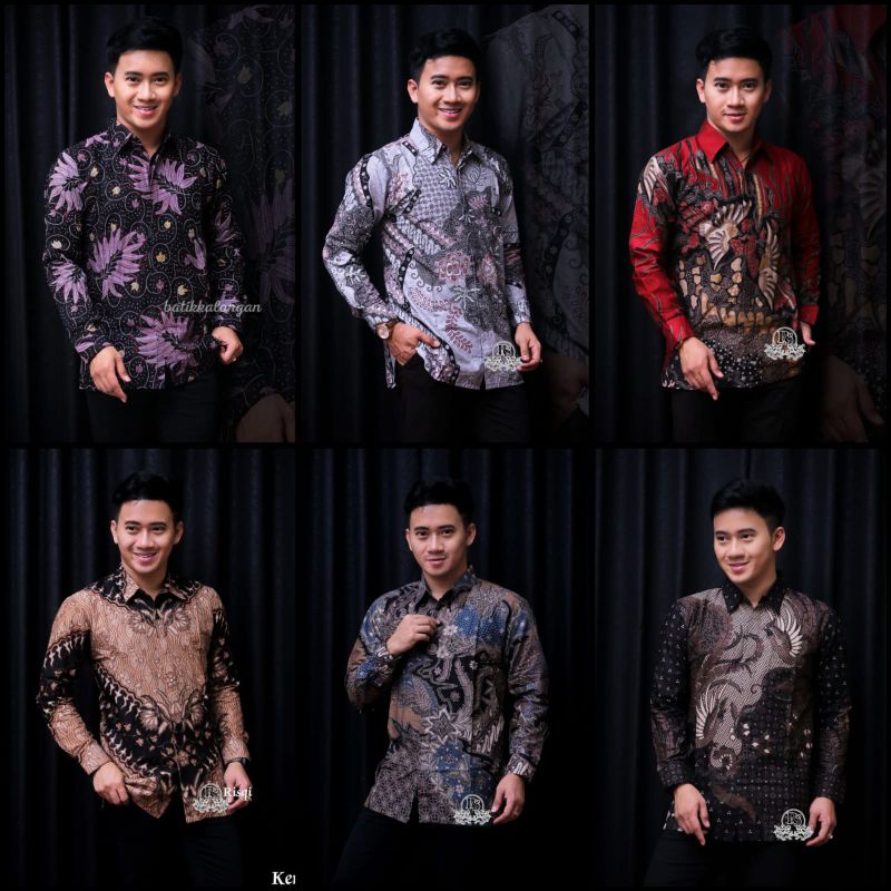 Kemeja Batik Pria Modern Lengan Panjang Casual Modis Slim Fit Trendy Masa