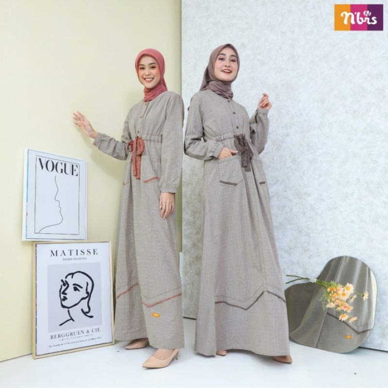 ORIGINAL Gamis NIBRAS Terbaru 2021 NB B04 NB B06 NB B12  / Baju Gamis Terbaru 2021 / Gamis Simple Elegant / Gamis Modern / Dress Muslim Tebaru 2021 / Dress Gamis Cantik Terbaru 2021 / Gamis Remaja / Baju Muslim Seragam-7