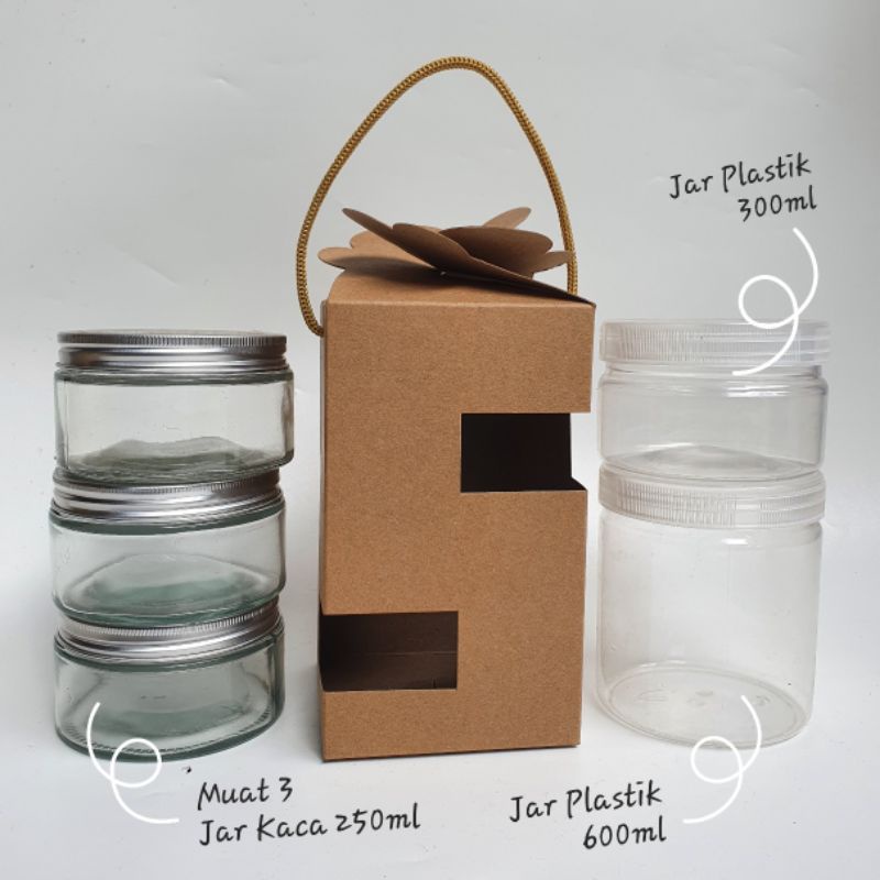 Dus Box Toples Tabung Jar 1000 ml multifungsi muat 3 jar 250ml - Dus Lotus Jumbo