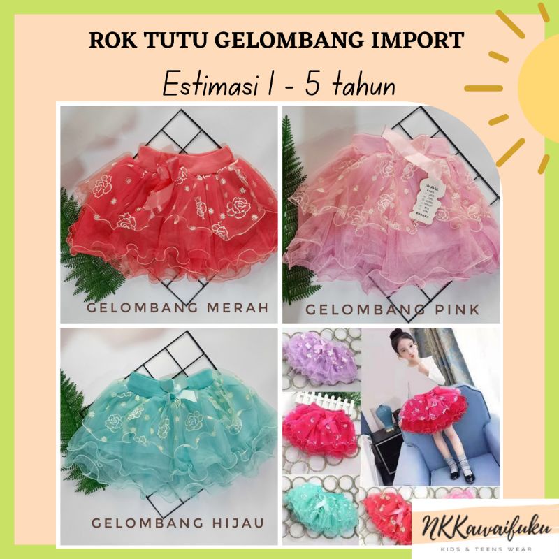 Rok Tutu Import anak 1-4 tahun tutu gelombang
