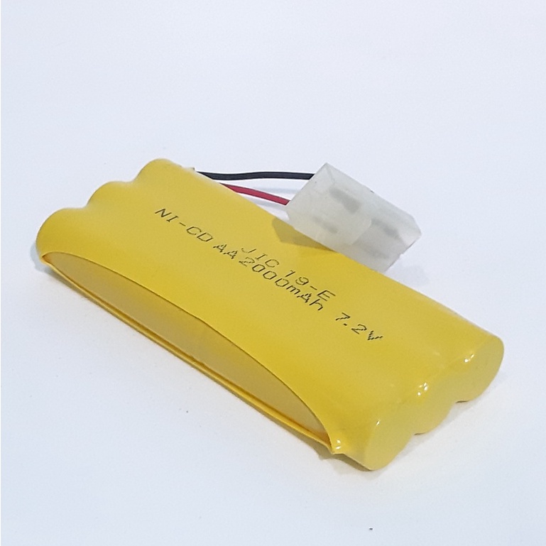 Batterai 6 RC NI-CD 7.2volt - 2000mAh Khusus Standar Mobil Remot Socket Putih Model Susun Tumpuk