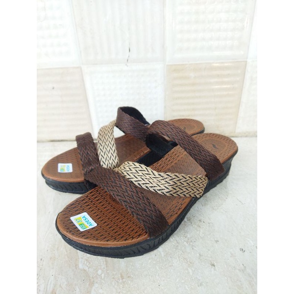 sandal wanita slempang turki adesa hak 5cm terbaru