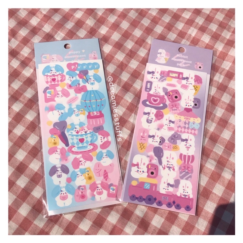 

(Dream 2) Cuteness puppy and rabbit camera hologram deco sticker