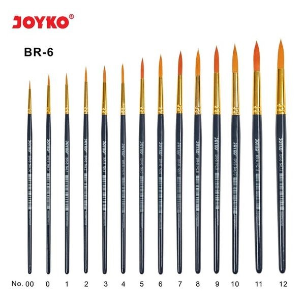 

Kuas Lukis Bulat / Painting / Art Brush Round Joyko No 1-12 BR-6 / BR6