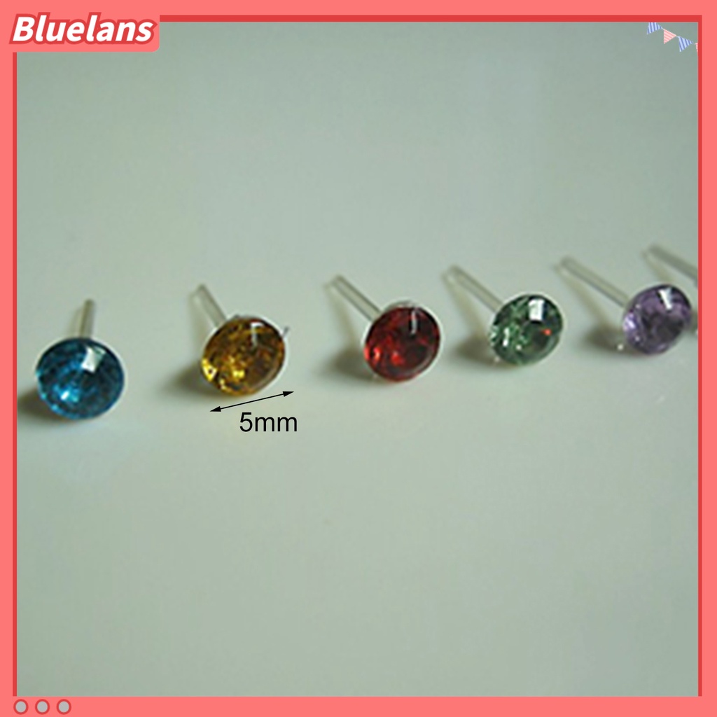 Bluelans 20 Pairs Earrings Rhinestone Inlaid Beautiful Jewelry Allergy Free Ear Studs