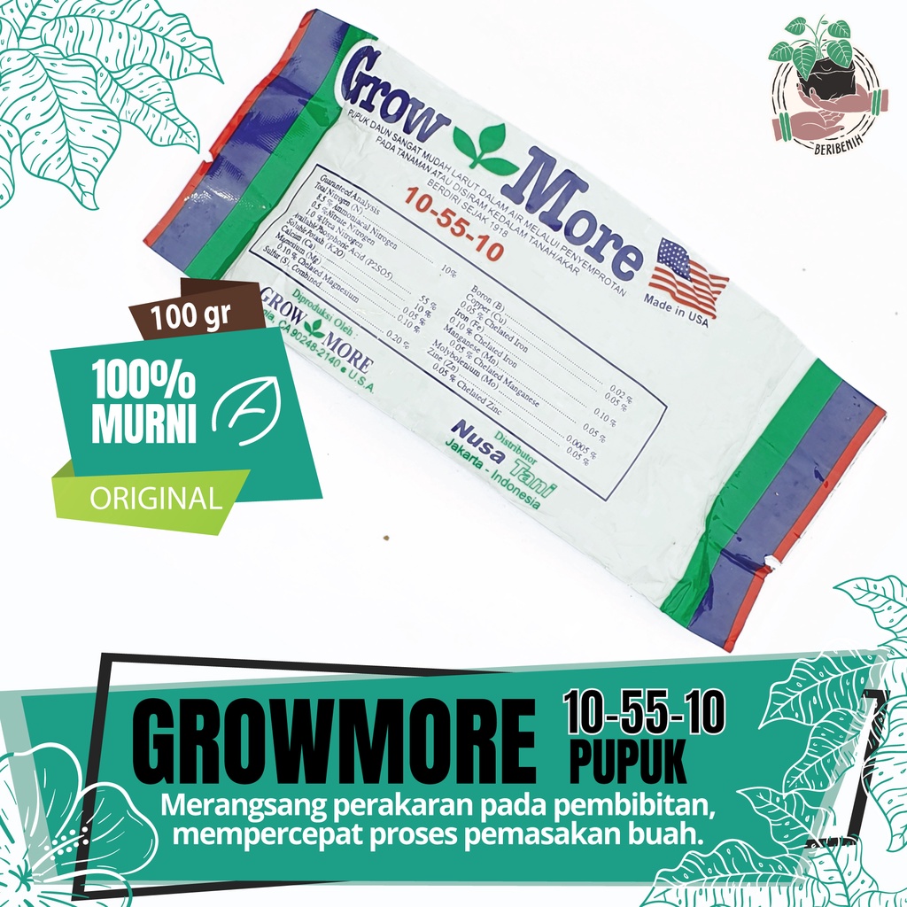 Jual Pupuk Growmore Npk Bunga Nutrisi Tanaman Hias Dan Tumbuhan Vitamin Tanaman Pemicu