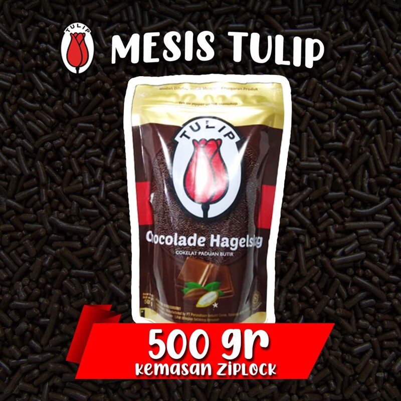 

Meses Tulip Dark 500 Gram Ziplock Chocolade Hagelslag Coklat Butir Enak