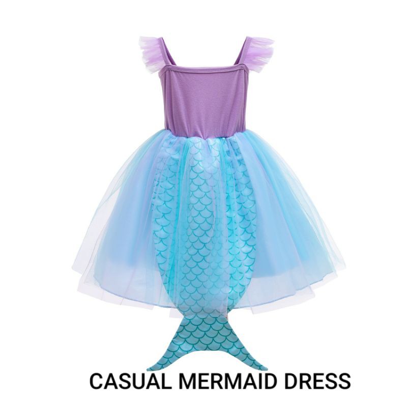 CASUAL MERMAID DRESS / DRESS PRINCESS ANAK / KOSTUM PRINCESS ANAK / GAUN ULANG TAHUN