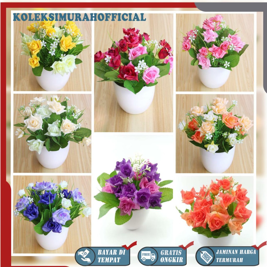 COD BUNGA PLASTIK BUNGA PAJANGAN IMITASI BUNGA ARTIFISIAL BUNGA MAWAR KOREA TANAMAN HIAS BP8839