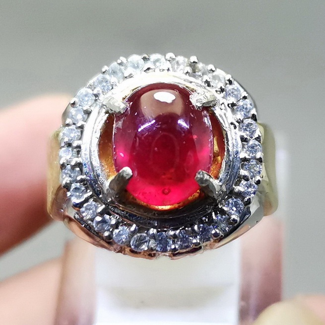 Cincin Permata Natural Ruby Merah Delima original