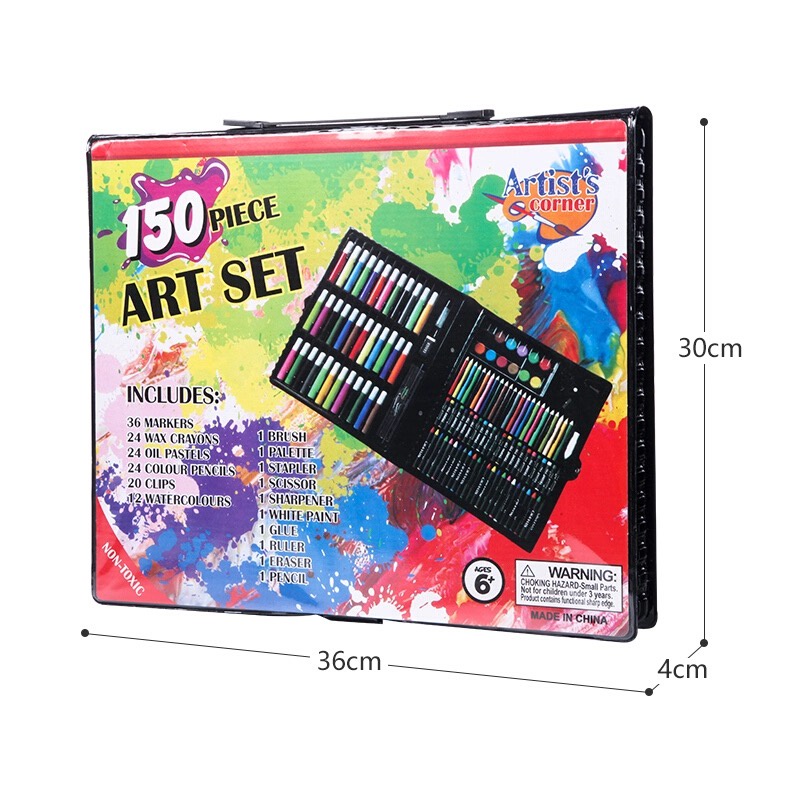 BOSJKT514 Crayon Set 150 Art Set Peralatan Gambar Lukis Set Oil Pastel Set