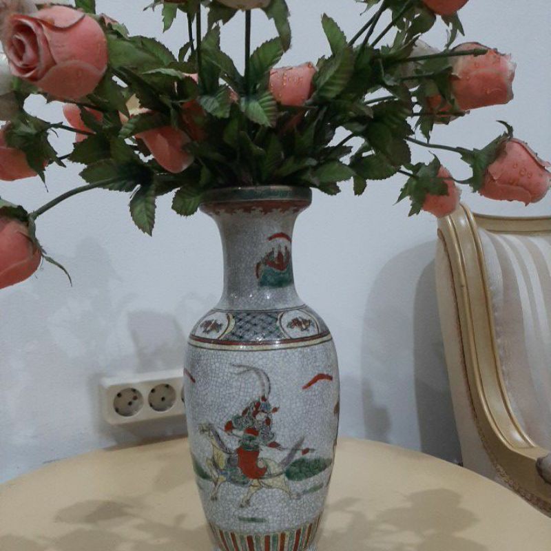 guci vas antik pasukan berkuda nanking dinasti qing
