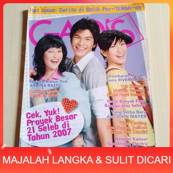Majalah GADIS No.2 Jan 2007 CLAUDIA ICHA GLENN ALINSKIE Langka