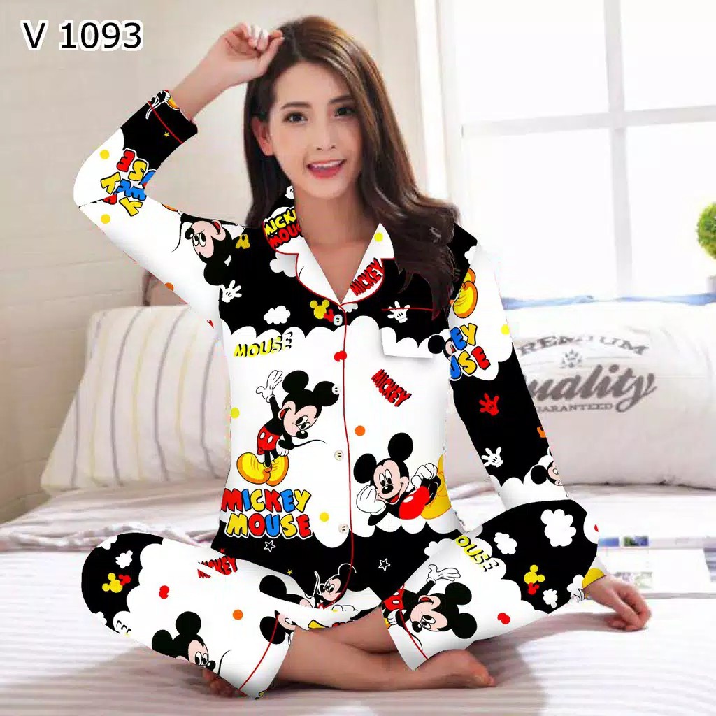 BJ-Piyama PP XXL Wanita Dewasa Murah - Baju Tidur Lengan Panjang-1