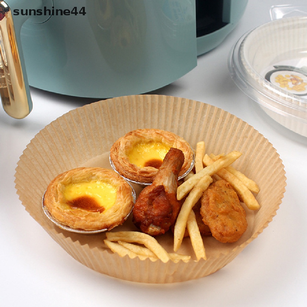 Sunshine 50pcs 16cm Kertas Alas Air Fryer Anti Lengket Sekali Pakai