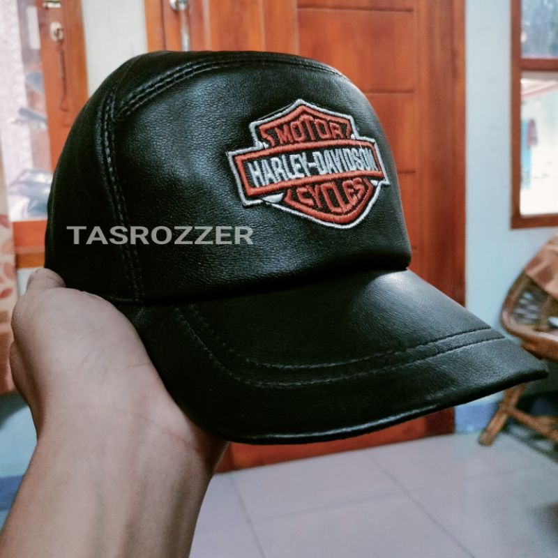 Topi kulit domba asli Garut model Harleyyy