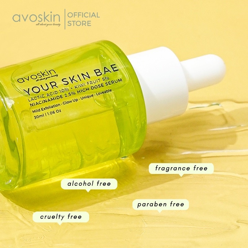 AVOSKIN Your Skin Bae SERUM Lactic Acid 10% + Kiwi Fruit 5% + Niacinamide 2,5% High Dose 30ml BPOM