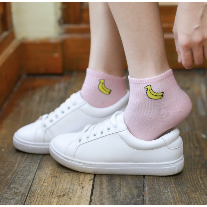 Kaos Kaki Buah Berbentuk Pisang Fashion Unisex Motif Buah Wanita Pria Murah Kaus Semata Ankle Socks