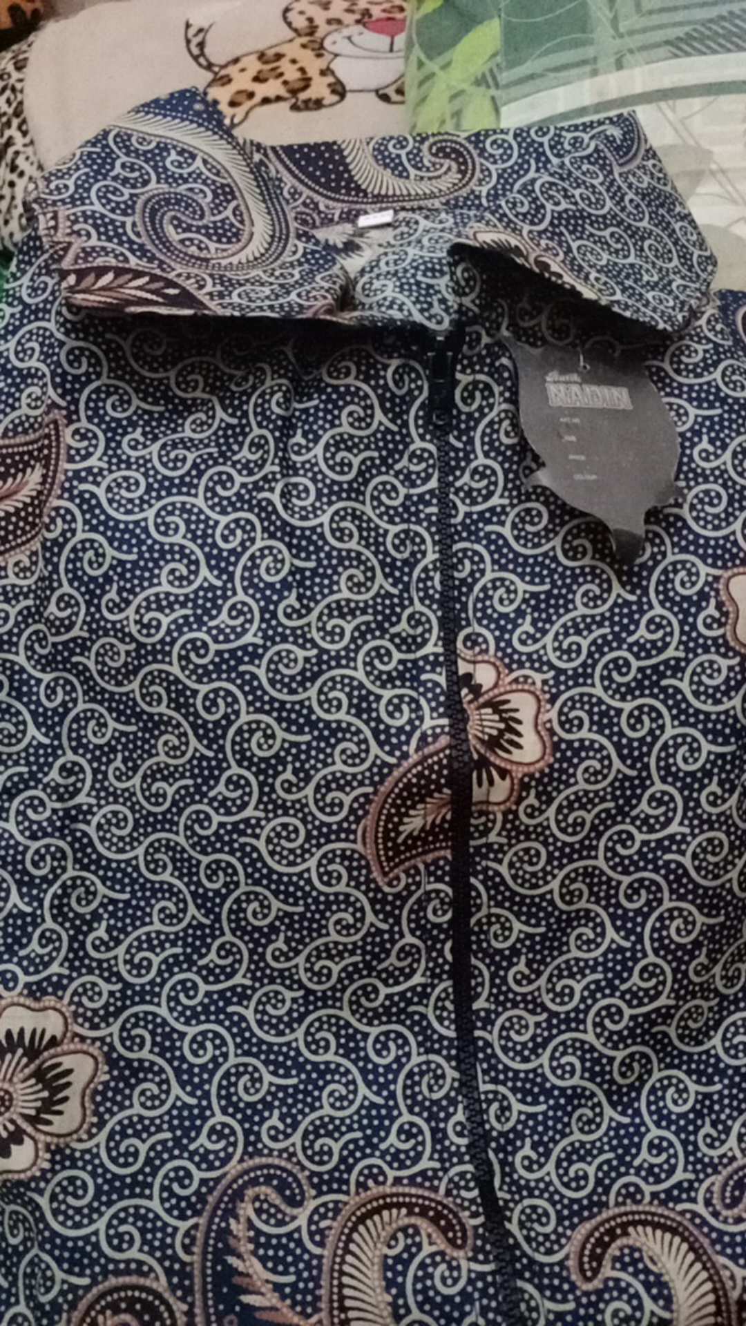 Tunik Zipper Teratai Lawasan Baju Batik Kantoran Wanita Casual Formal Seragaman Katun Halus Premium