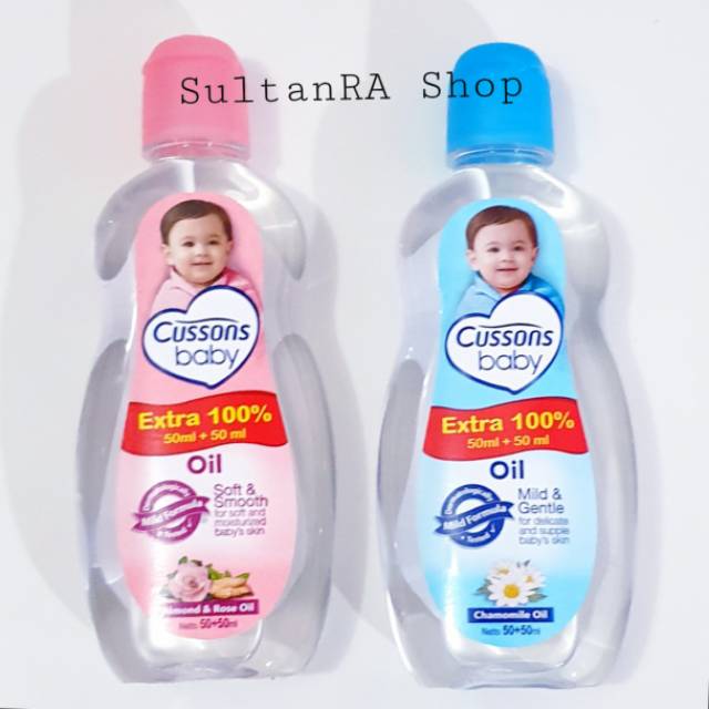 Cussons Baby Oil 200ml | 100ml | Extra 100% 50+50 ml Mild &amp; Gentle | Soft &amp; Smooth CUSSONS BABY OIL