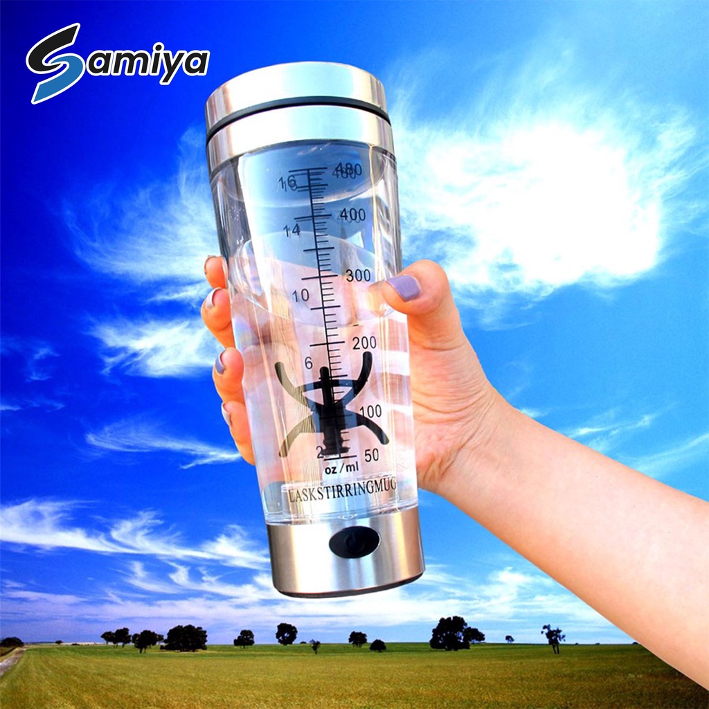 botol minum fitnes portable elektrik / botol fitness blender shaker cup otomatis