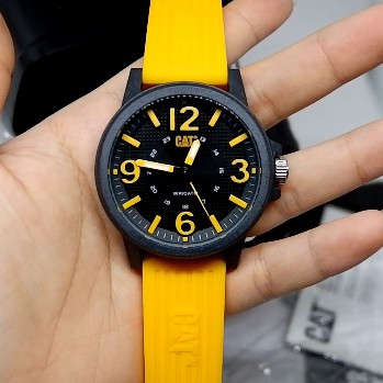 JAM TANGAN PRIA CATERPILLAR LF-111.27.137 RUBBER YELLOW ORIGINAL