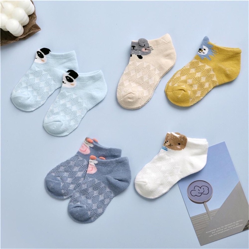 Short Net socks / Kaos kaki Anak Bayi Anti Slip / Kaus kaki Bayi 0-3 Tahun