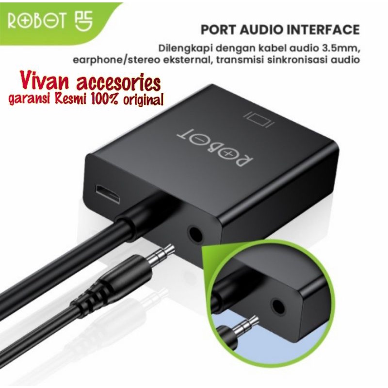 ROBOT RHV20 HDMI to VGA Adapter Converter 1080P Full Hd Adapter