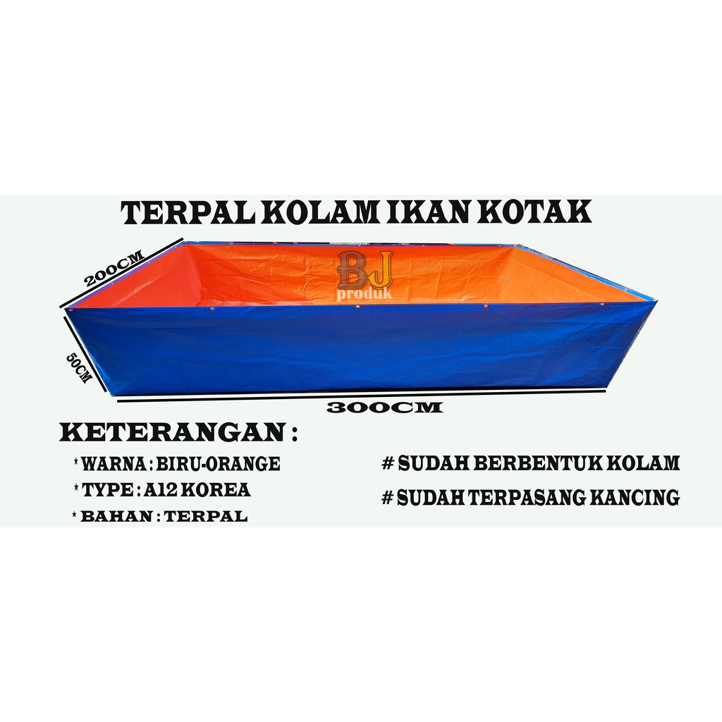 terpal kolam ikan lele (300x200x50) A12 KOREA COCOK buat ternak ikan lele ikan nila ikan hias koi